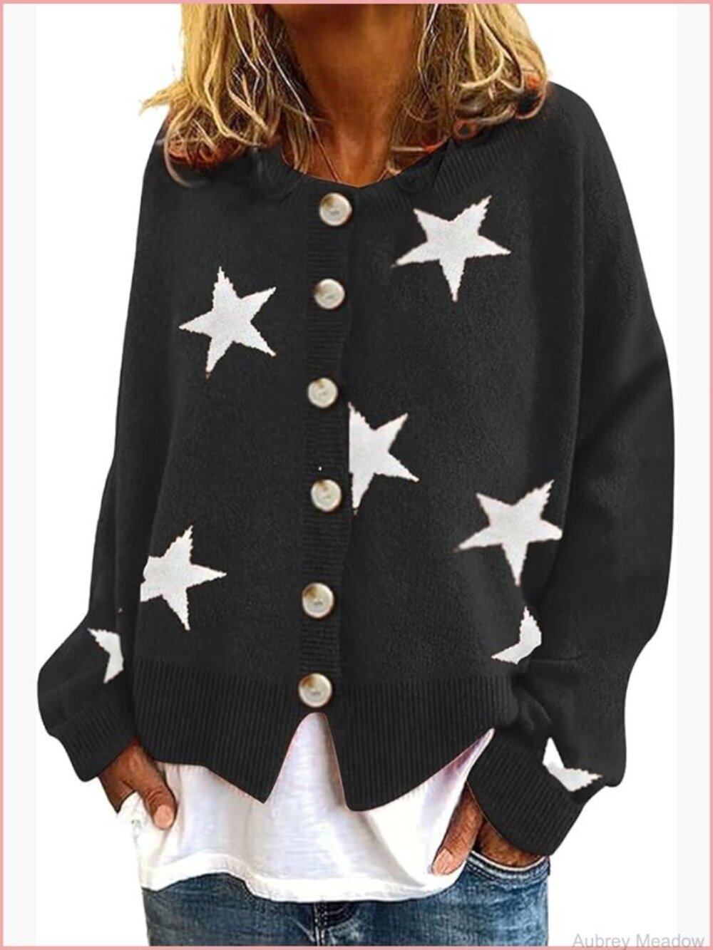Trendy Daisy Floral Ribbed Knit Cardigan Button Down Loose Crop Sweater Coat